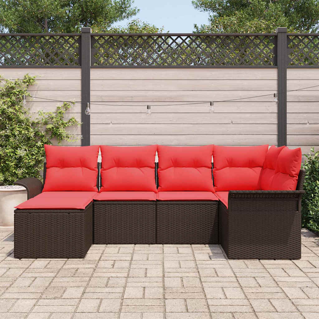 Kerti Kanapé Szett tárolóval 6 pcs Barna polirattan