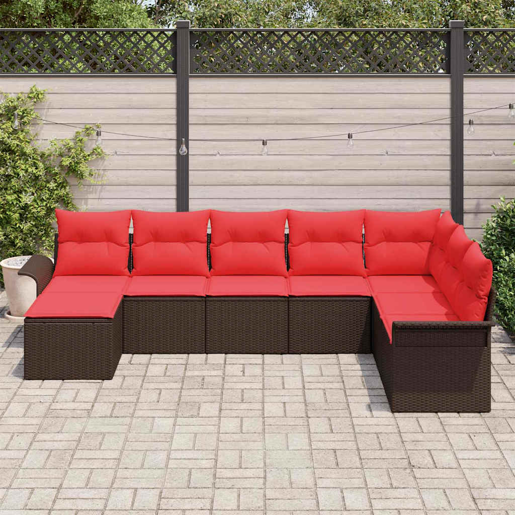 Kerti Kanapé Szett párnával tárolóval 8 pcs Bézs Poli rattan