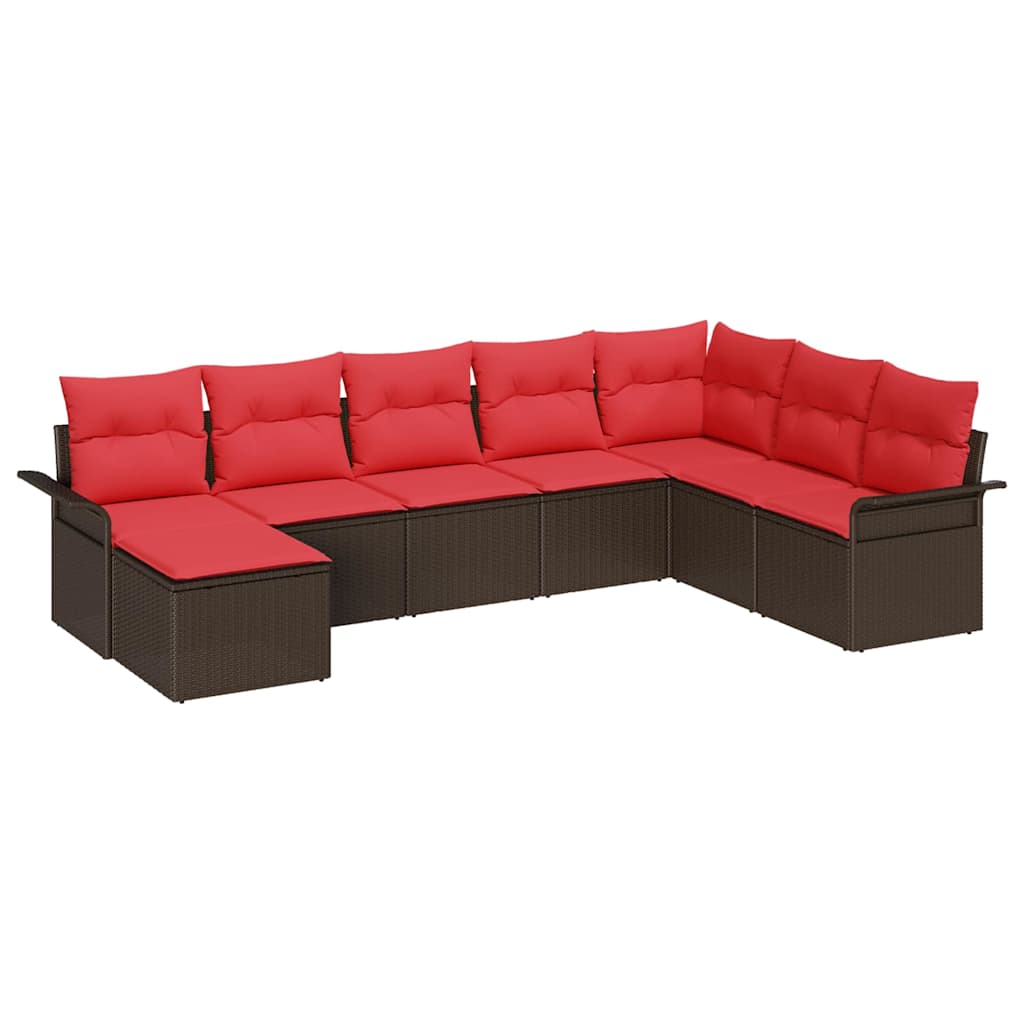 Kerti Kanapé Szett párnával tárolóval 8 pcs Bézs Poli rattan