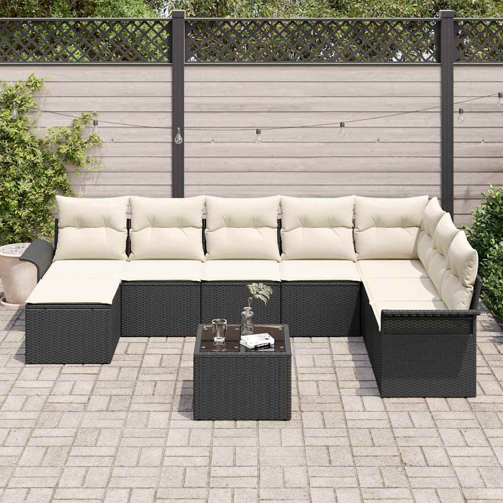 Kerti Kanapé Szett párnával tárolóval 9 pcs Barna Poli rattan