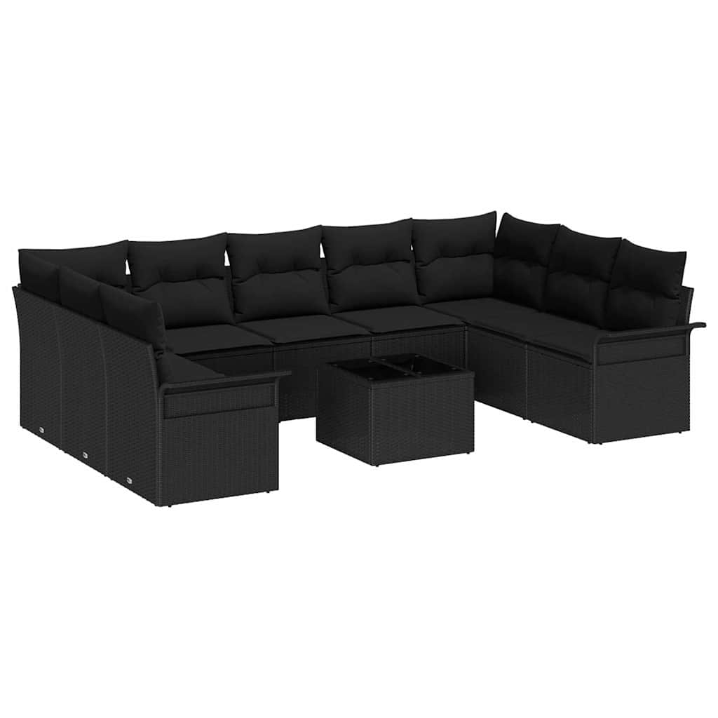 Kerti Kanapé Szett tárolóval 10 pcs Bézs polirattan