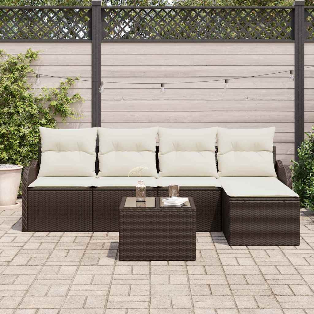 Kerti Kanapé Szett tárolóval 6 pcs Szürke polirattan