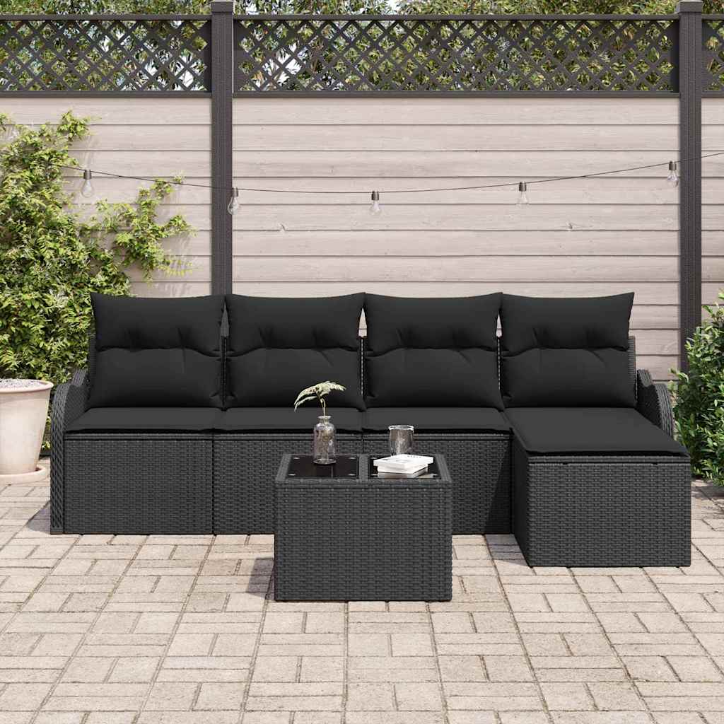 Kerti Kanapé Szett párnával tárolóval 6 pcs Bézs Poli rattan