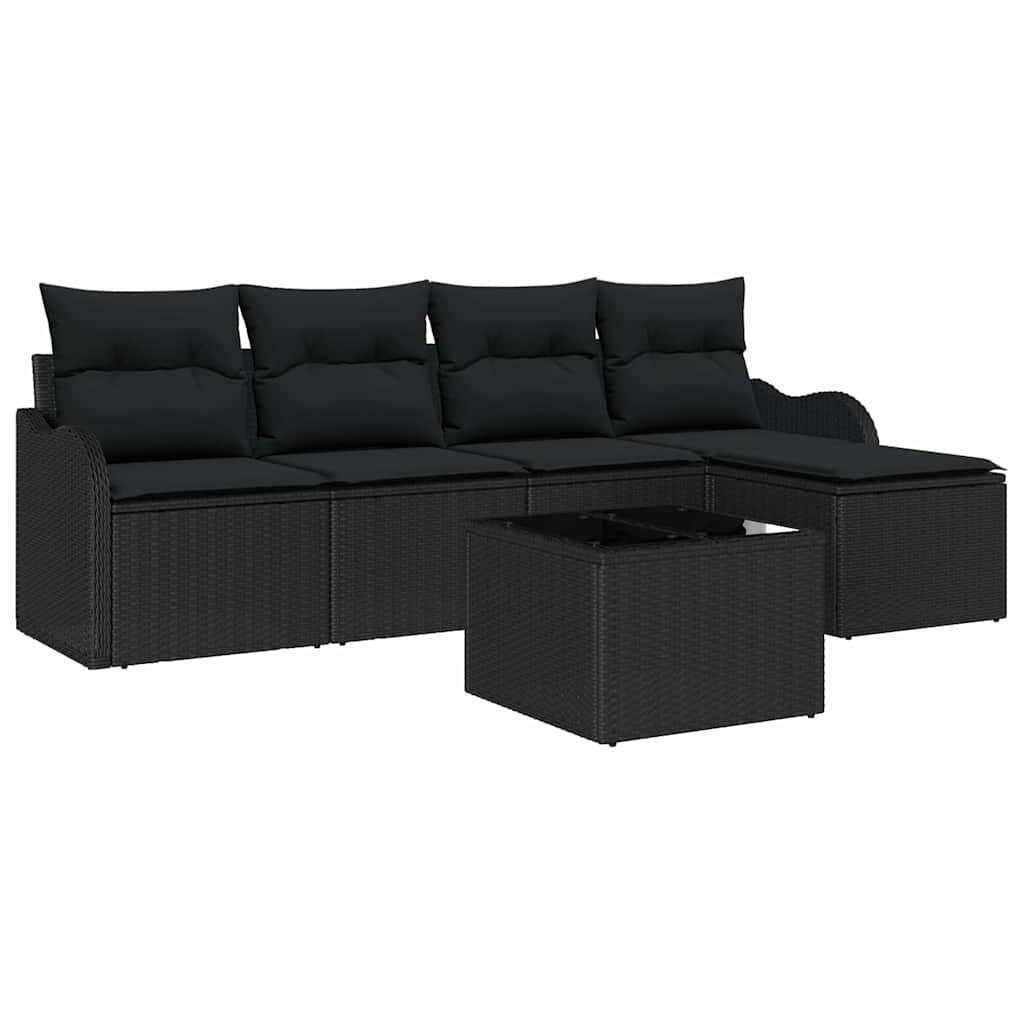 Kerti Kanapé Szett párnával tárolóval 6 pcs Bézs Poli rattan