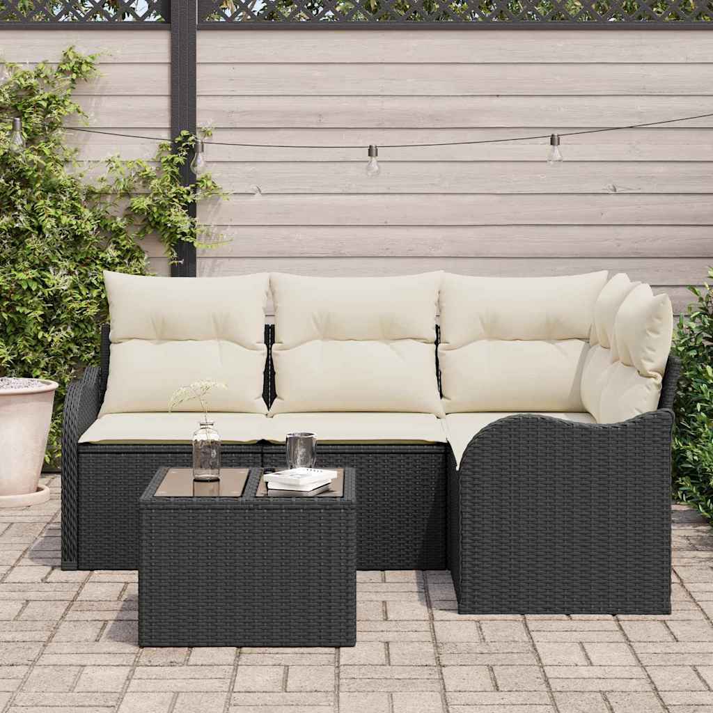 Kerti Kanapé Szett tárolóval 5 pcs Barna polirattan