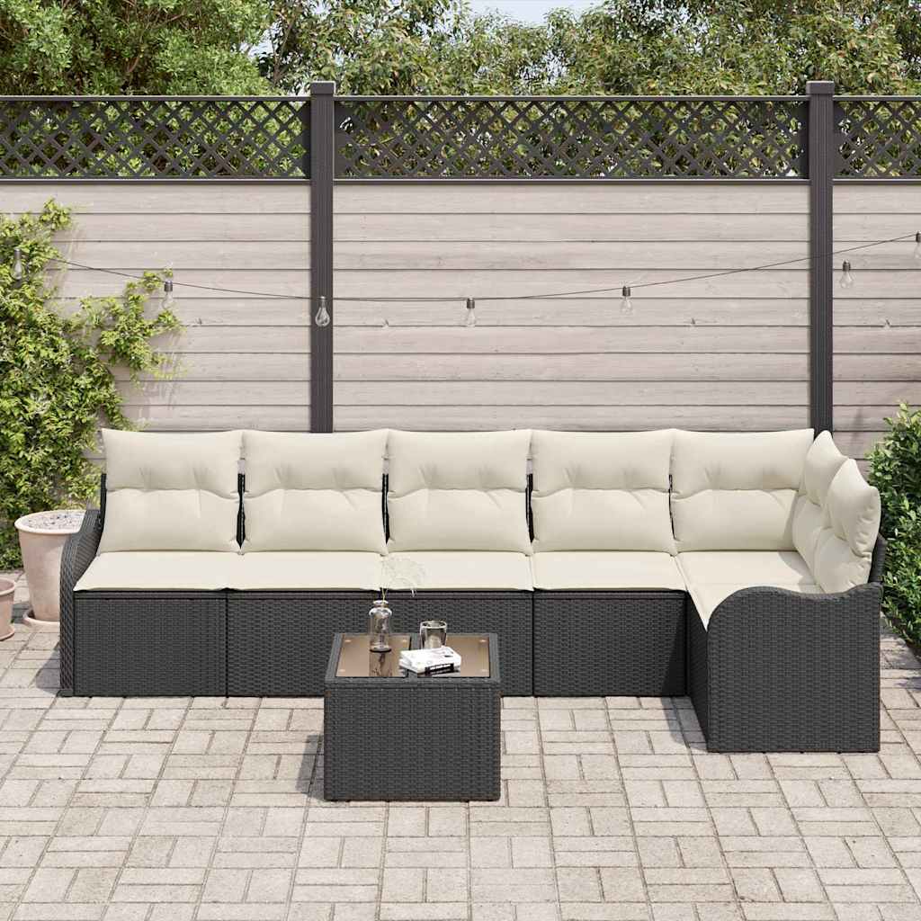 Kerti Kanapé Szett párnával tárolóval 7 pcs Barna Poli rattan