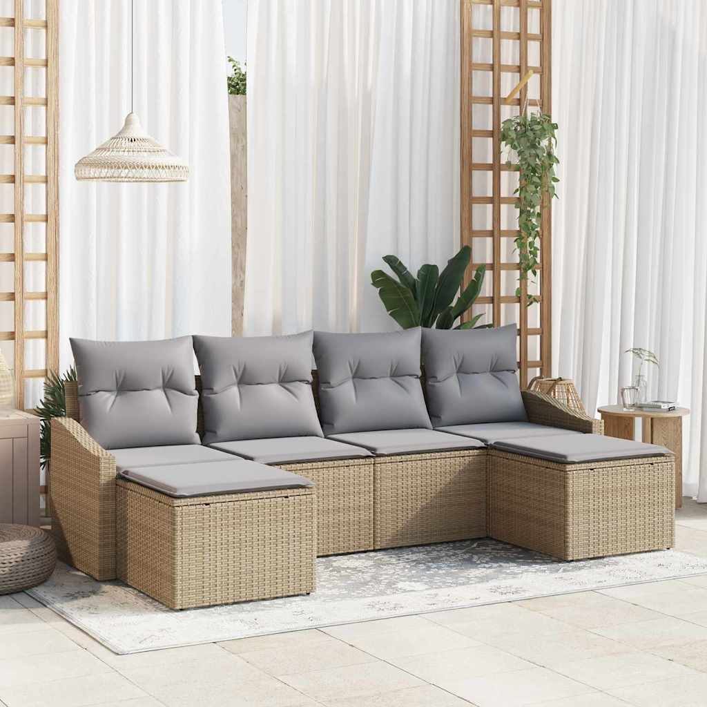 Kert étkező szett párnával 6 pcs Beige és Világosszürke