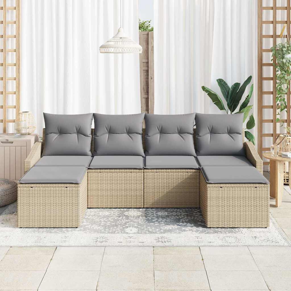 Kert étkező szett párnával 6 pcs Beige és Világosszürke
