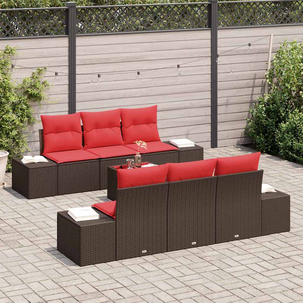 Kerti Kanapé Szett 8 db Beige és Piros polirattan