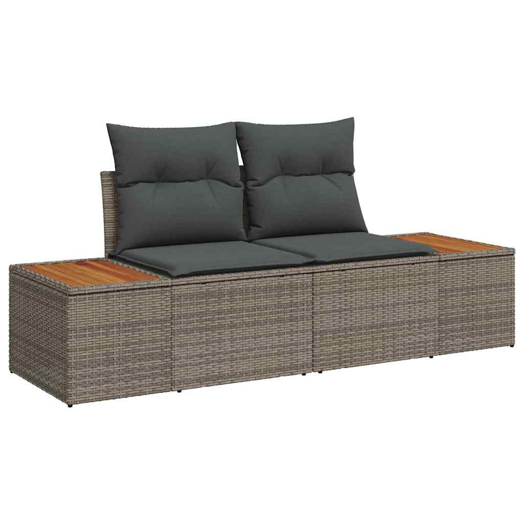 Kerti Kanapé Szett tárolóval 9 pcs Szürke Poli rattan