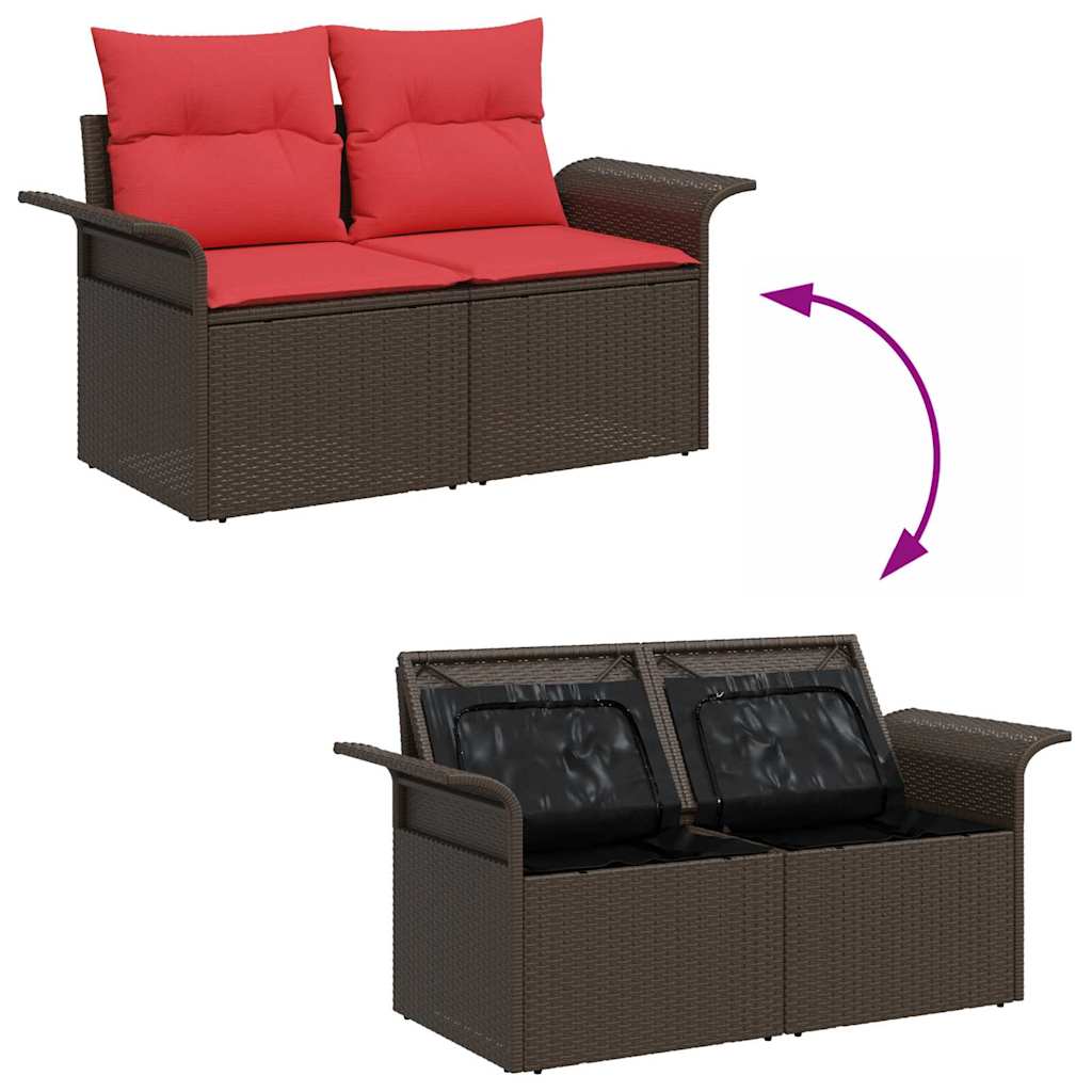 Kerti Kanapé Szett 6 db Barna [Műanyag]: Poly Rattan