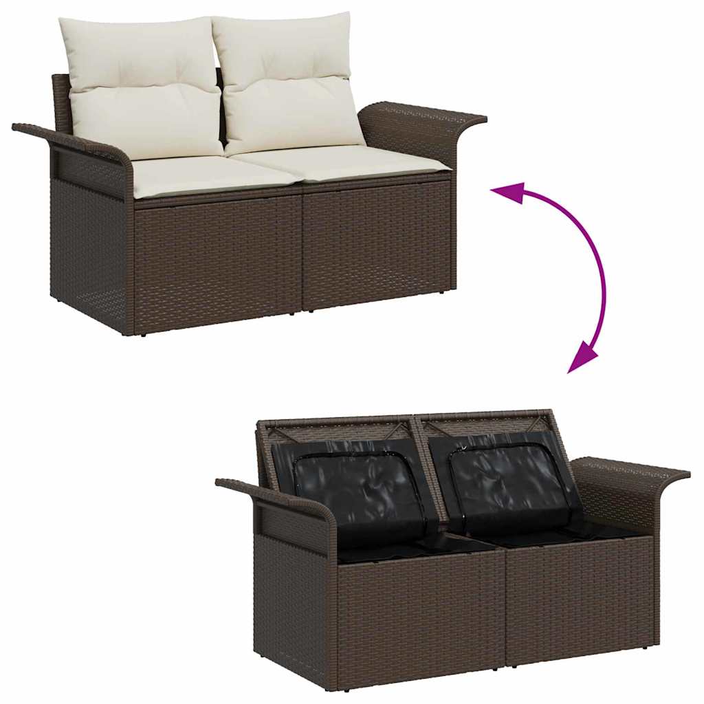Kerti Kanapé Szett 7 db Barna [Műanyag]: Poly Rattan