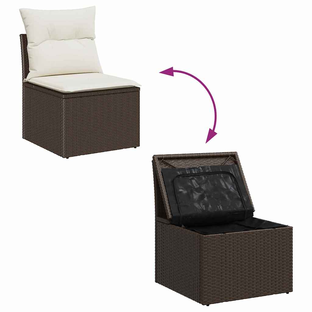Kerti Kanapé Szett 7 db Barna [Műanyag]: Poly Rattan