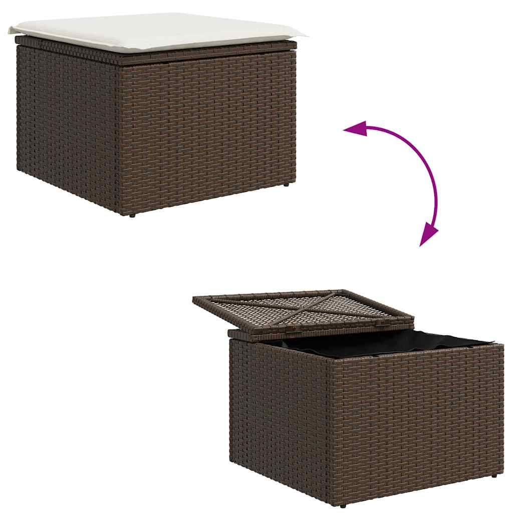 Kerti Kanapé Szett 7 db Barna Poli rattan