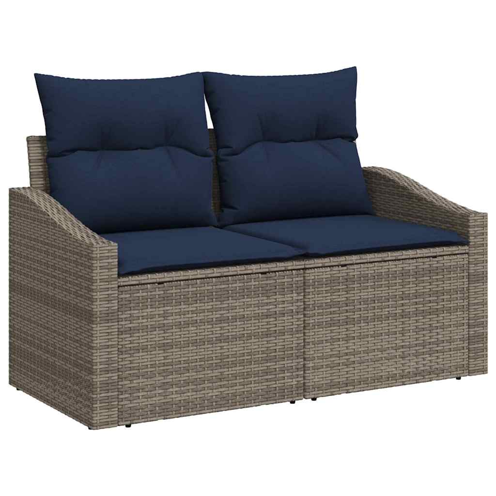 Kerti Kanapé Szett tárolóval 7 pcs Szürke Poli rattan