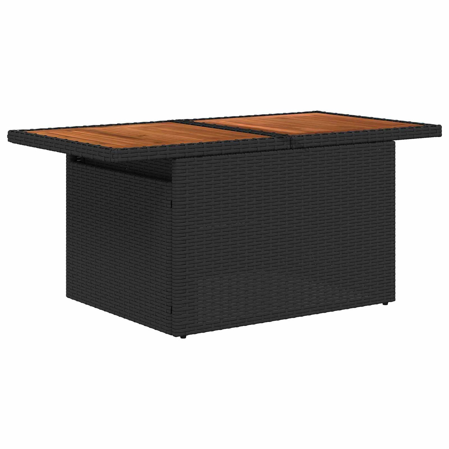 Kerti Kanapé Szett tárolóval 7 pcs Fekete Poli rattan