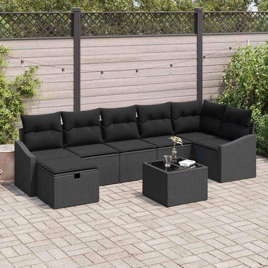 Kanapé Szett párnával tárolóval 8 pcs polirattan