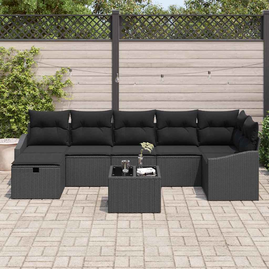 Kanapé Szett párnával tárolóval 8 pcs polirattan