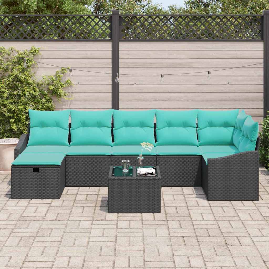 Kanapé Szett párnával tárolóval 8 pcs polirattan