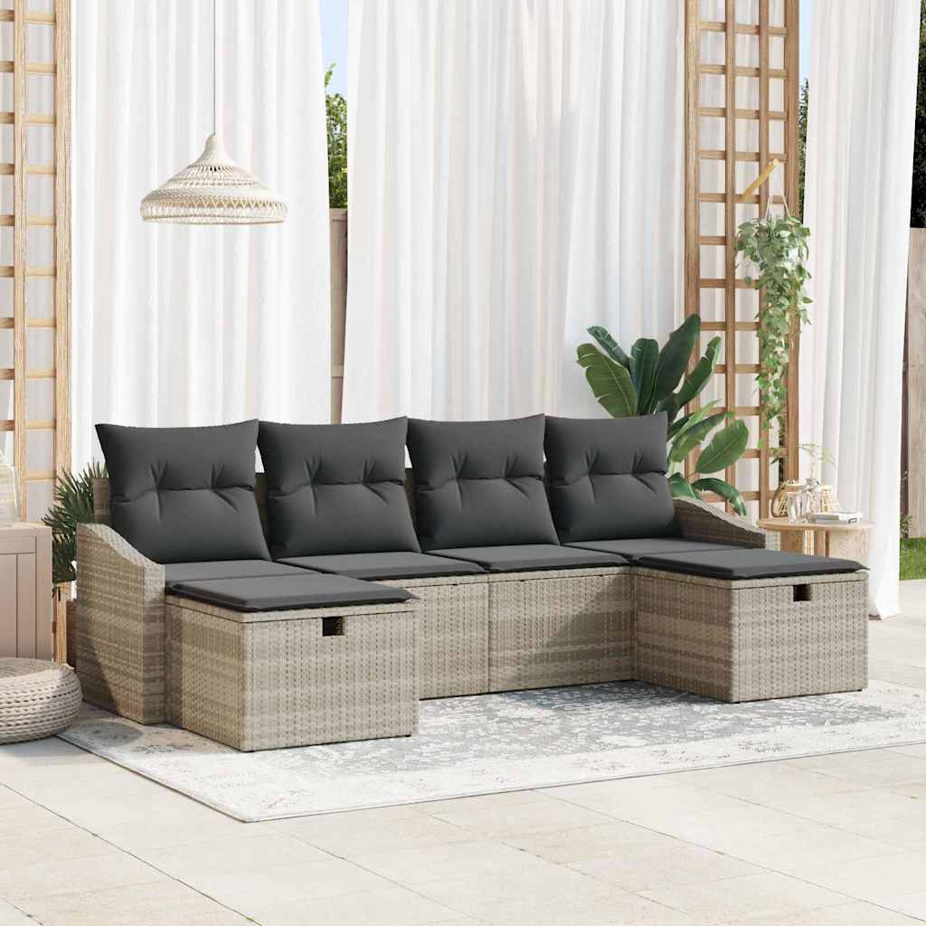 Kerti Kanapé Szett 6 db polirattan