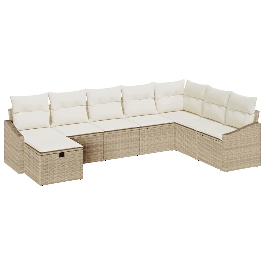 Kerti Kanapé Szett párnával tárolóval 8 pcs polirattan