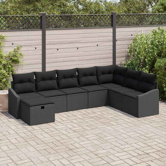 Kerti Kanapé Szett párnával tárolóval 8 pcs polirattan