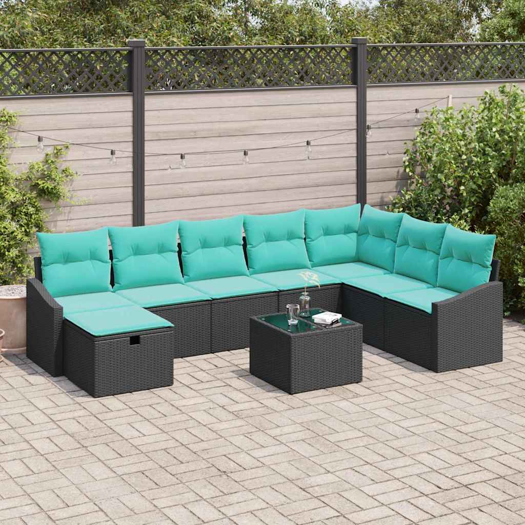 Kerti Kanapé Szett 9 pcs polirattan