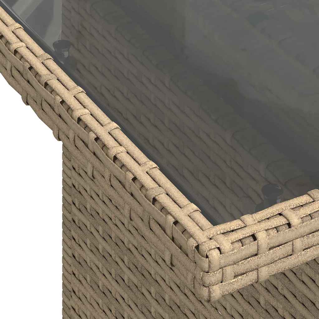Kerti Kanapé Szett párnával tárolóval 9 pcs Bézs Poli rattan