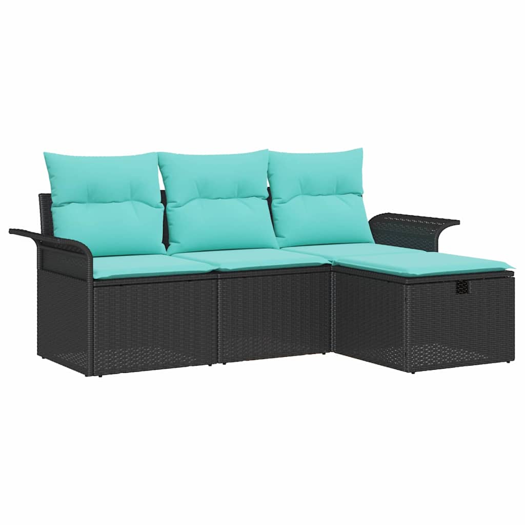 Kerti Kanapé Szett párnával tárolóval 4 pcs Poli rattan
