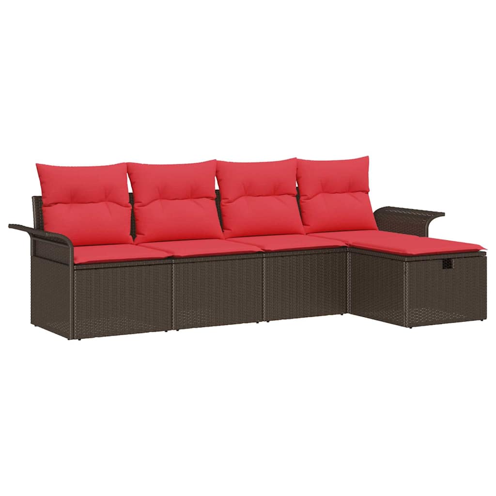 Kerti Kanapé Szett párnával tárolóval 5 pcs Poli rattan