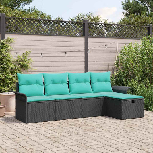Kerti Kanapé Szett párnával tárolóval 5 pcs Poli rattan