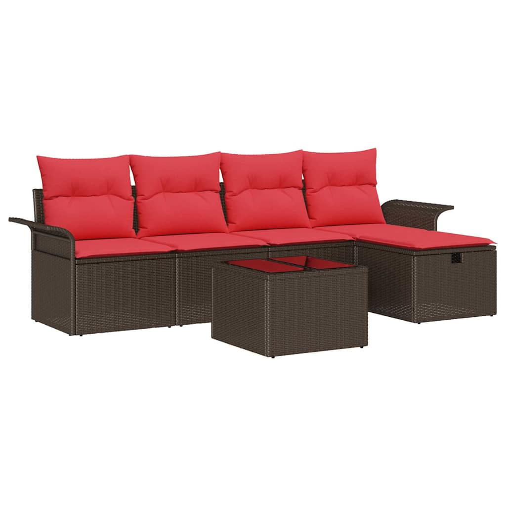 Kerti Kanapé Szett párnával tárolóval 6 pcs Poli rattan