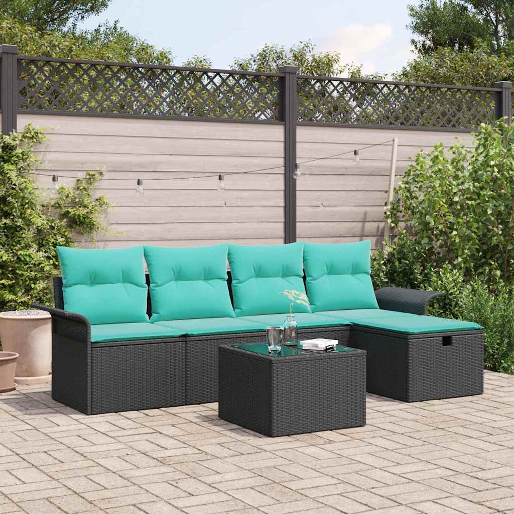 Kerti Kanapé Szett párnával tárolóval 6 pcs Poli rattan