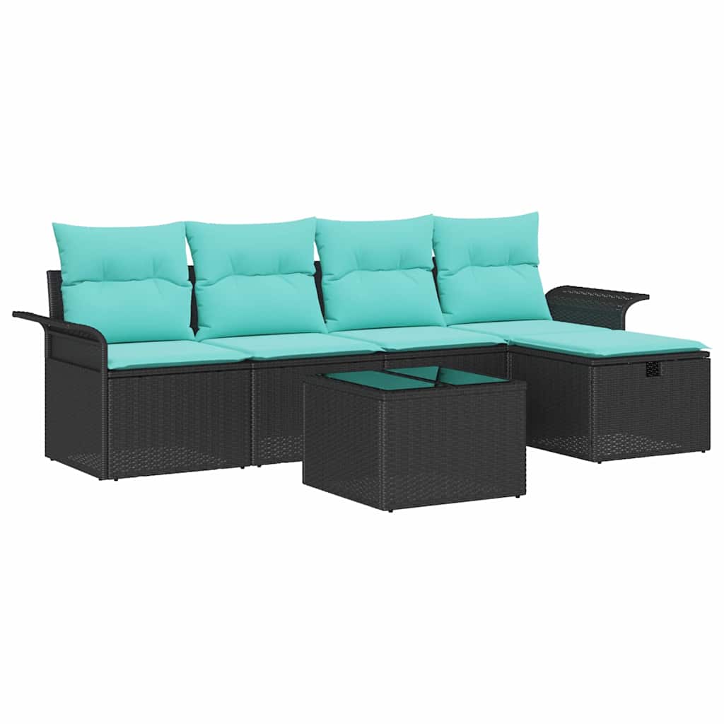Kerti Kanapé Szett párnával tárolóval 6 pcs Poli rattan