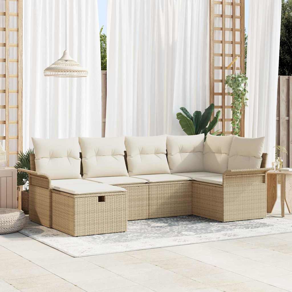 Kerti Kanapé Szett párnával tárolóval 6 pcs Poli rattan