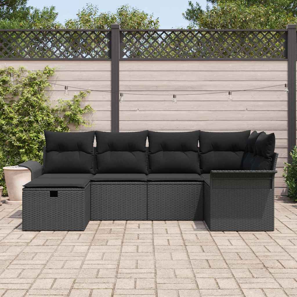 Kerti Kanapé Szett párnával tárolóval 6 pcs Poli rattan