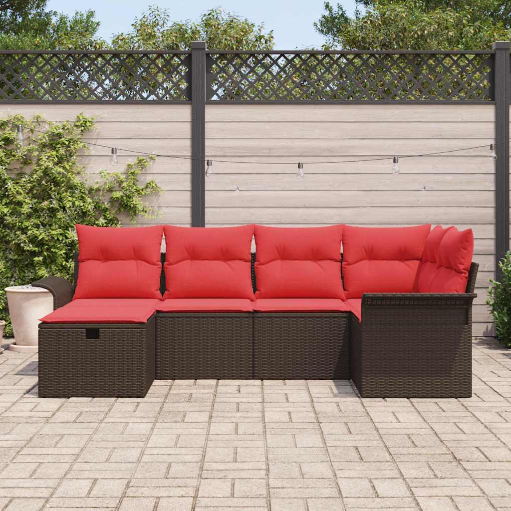 Kerti Kanapé Szett párnával tárolóval 6 pcs Poli rattan