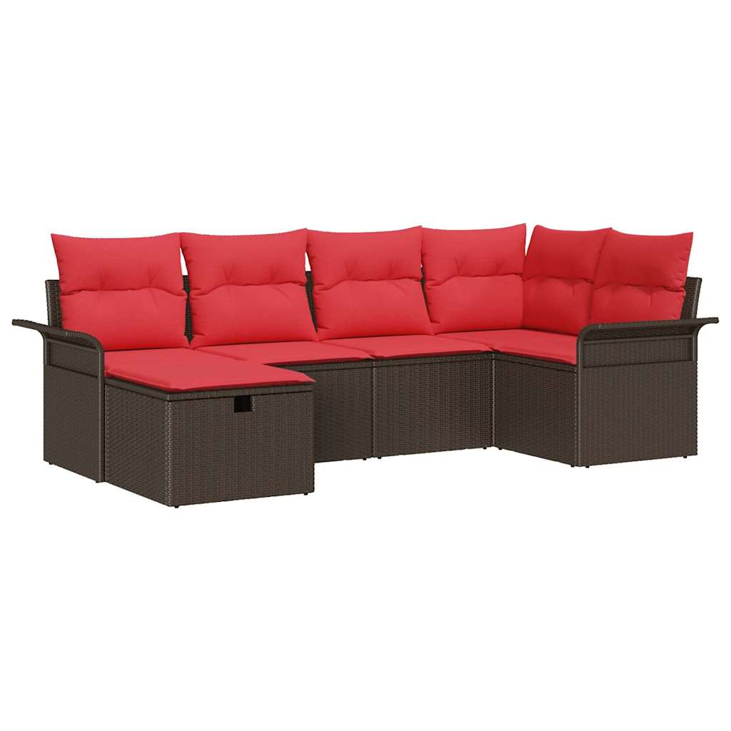Kerti Kanapé Szett párnával tárolóval 6 pcs Poli rattan