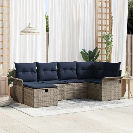 Kerti Kanapé Szett párnával tárolóval 6 pcs Poli rattan