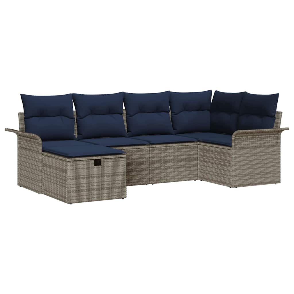 Kerti Kanapé Szett párnával tárolóval 6 pcs Poli rattan