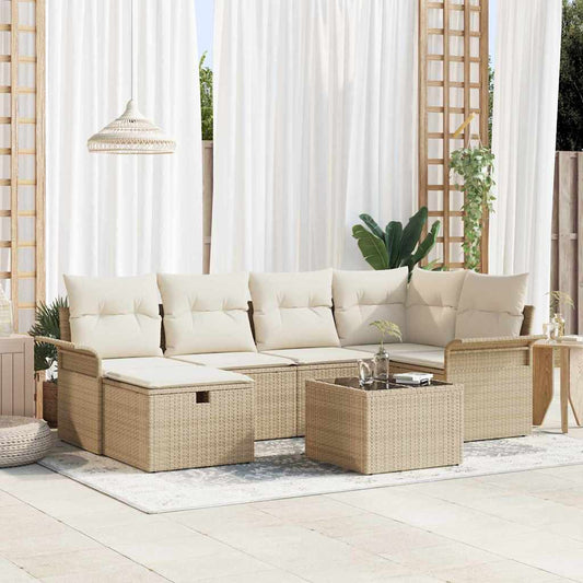 Kerti Kanapé Szett párnával tárolóval 7 pcs Poli rattan