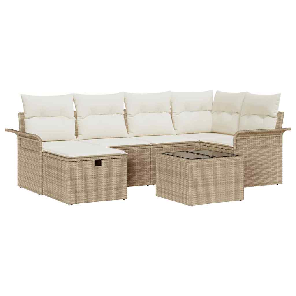 Kerti Kanapé Szett párnával tárolóval 7 pcs Poli rattan