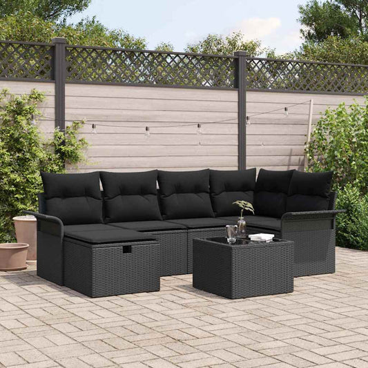 Kerti Kanapé Szett párnával tárolóval 7 pcs Poli rattan