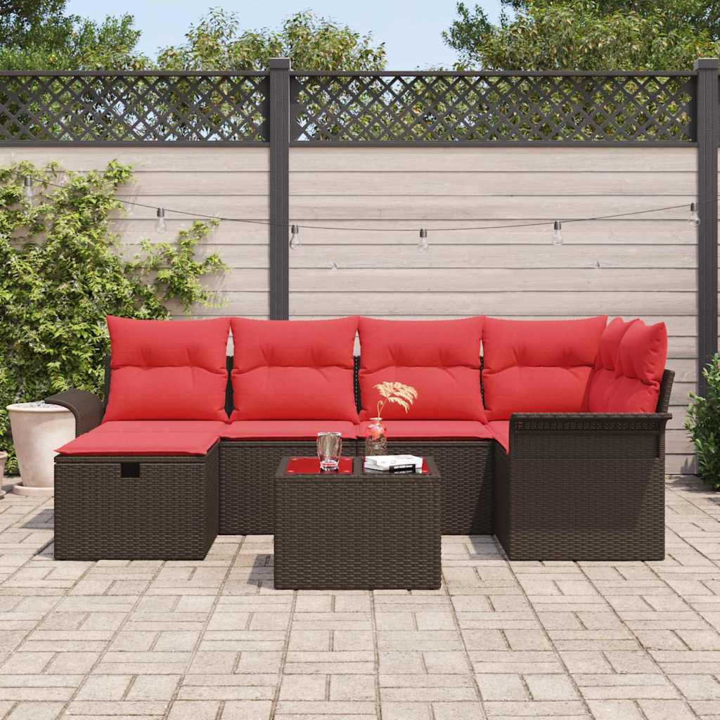 Kerti Kanapé Szett párnával tárolóval 7 pcs Poli rattan