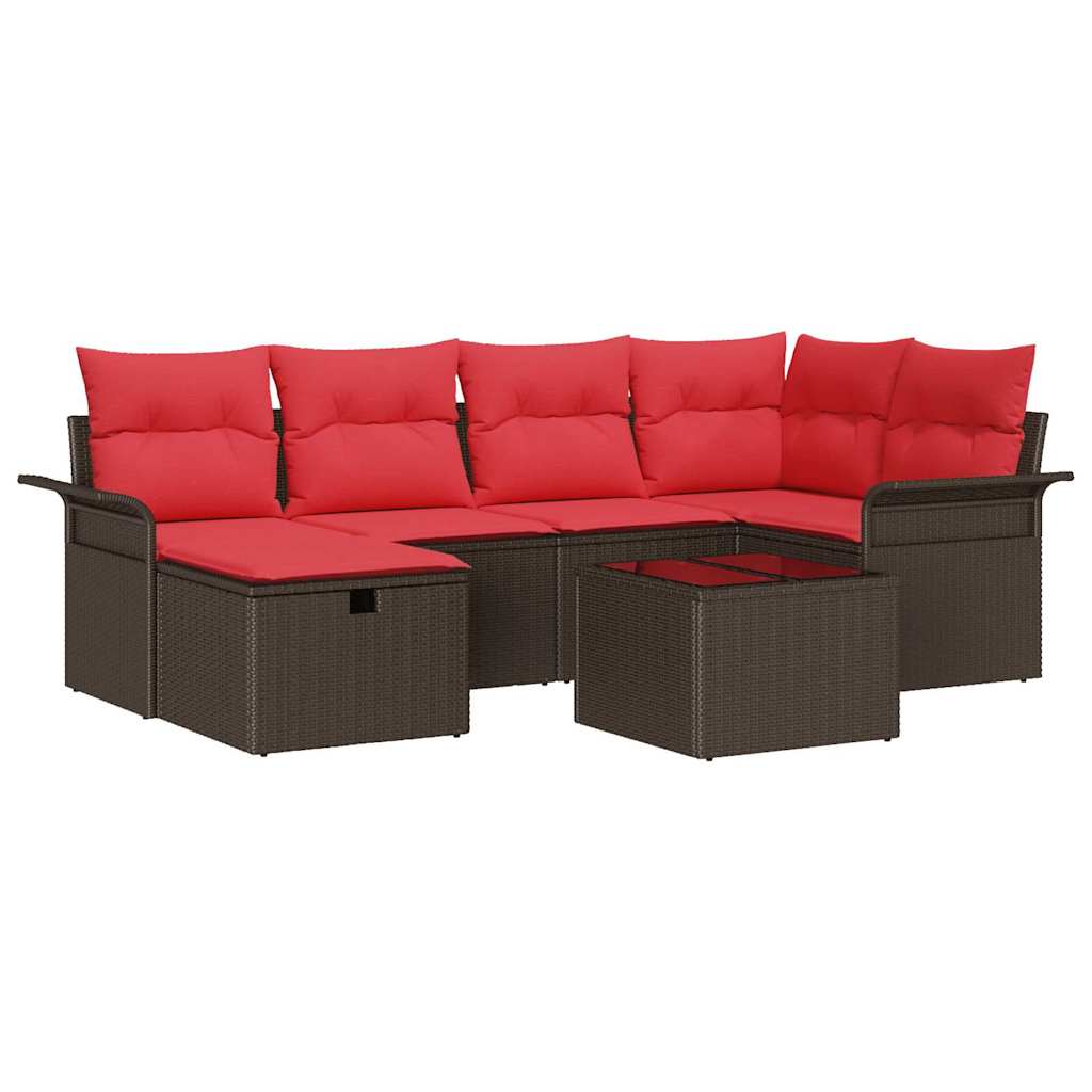 Kerti Kanapé Szett párnával tárolóval 7 pcs Poli rattan
