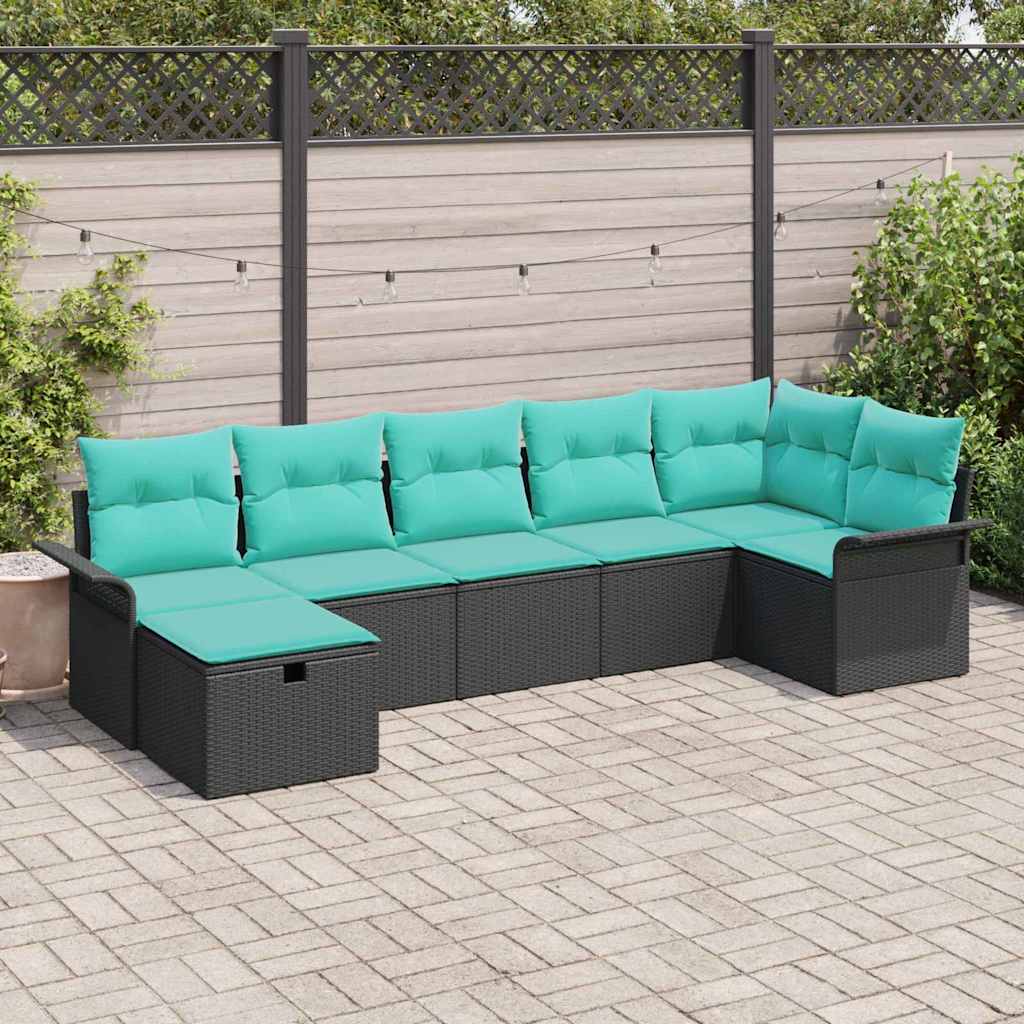 Kerti Kanapé Szett párnával tárolóval 7 pcs Poli rattan