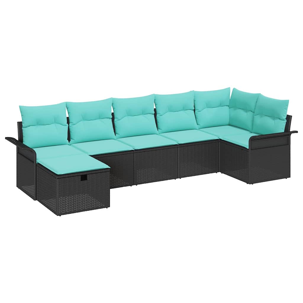 Kerti Kanapé Szett párnával tárolóval 7 pcs Poli rattan