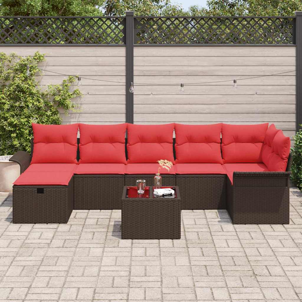 Kerti Kanapé Szett párnával tárolóval 8 pcs Poli rattan