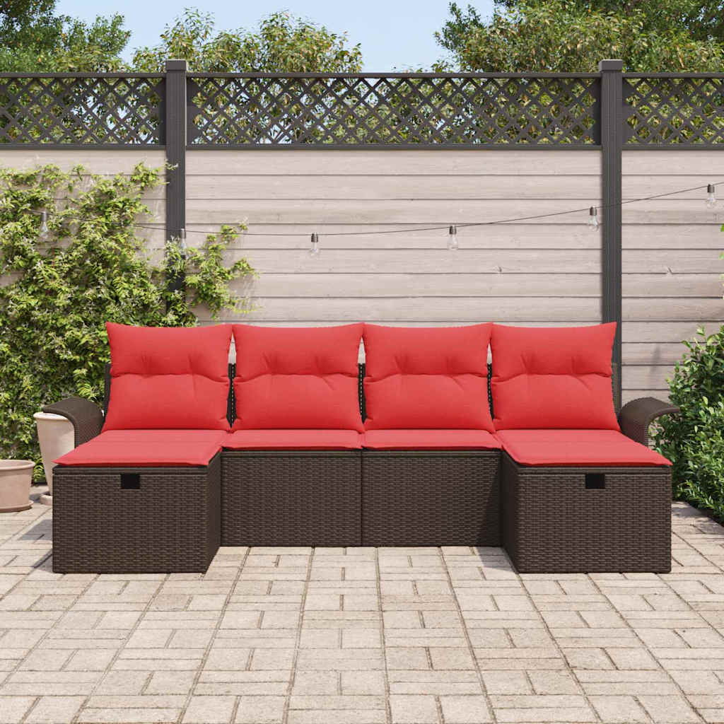 Kerti Kanapé Szett párnával tárolóval 6 pcs Poli rattan