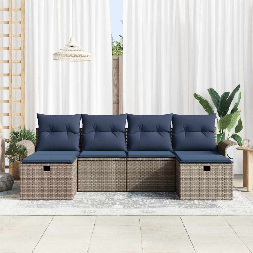 Kerti Kanapé Szett párnával tárolóval 6 pcs Poli rattan
